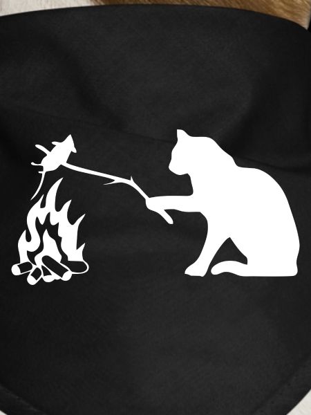 Silent Observer Cat by Campfire