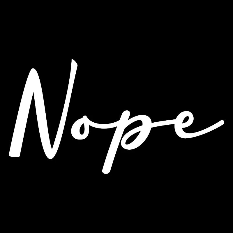 Nope handwriting logo on black