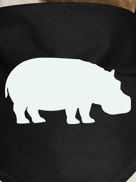 Blue Hippo Silhouette