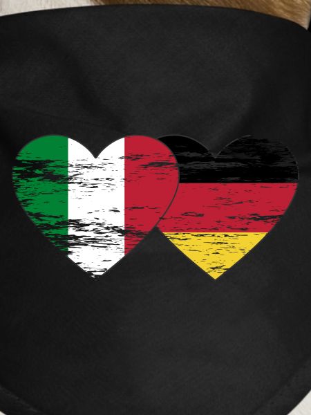 Italy Germany Flag Heart used