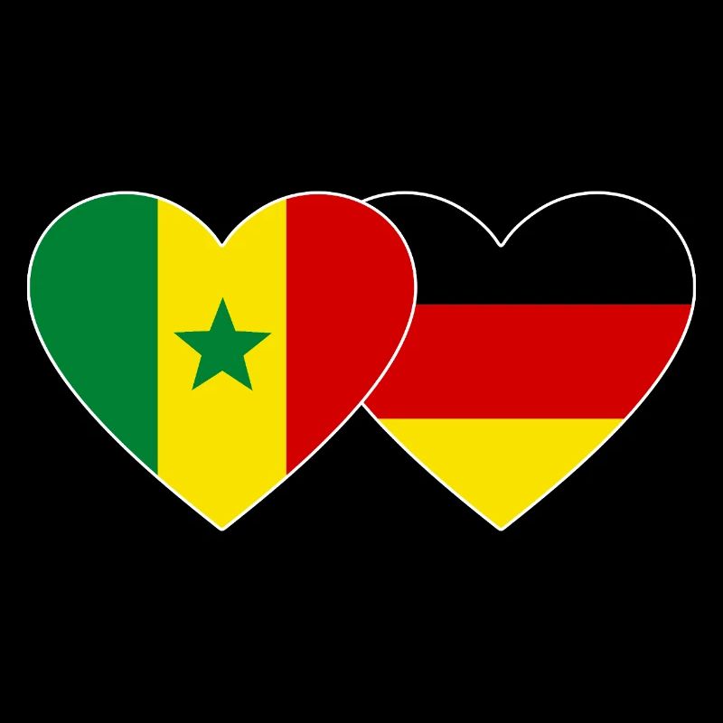 Senegal Germany Flag Hands Heart Shape