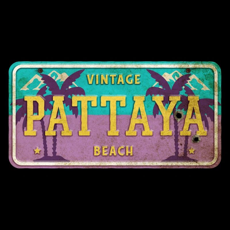 Pattaya Thailand Vintage Schild