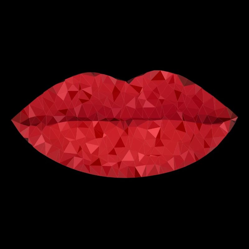 Intense Red Geometric Lips