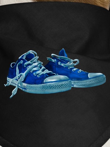 Blue sneaker print