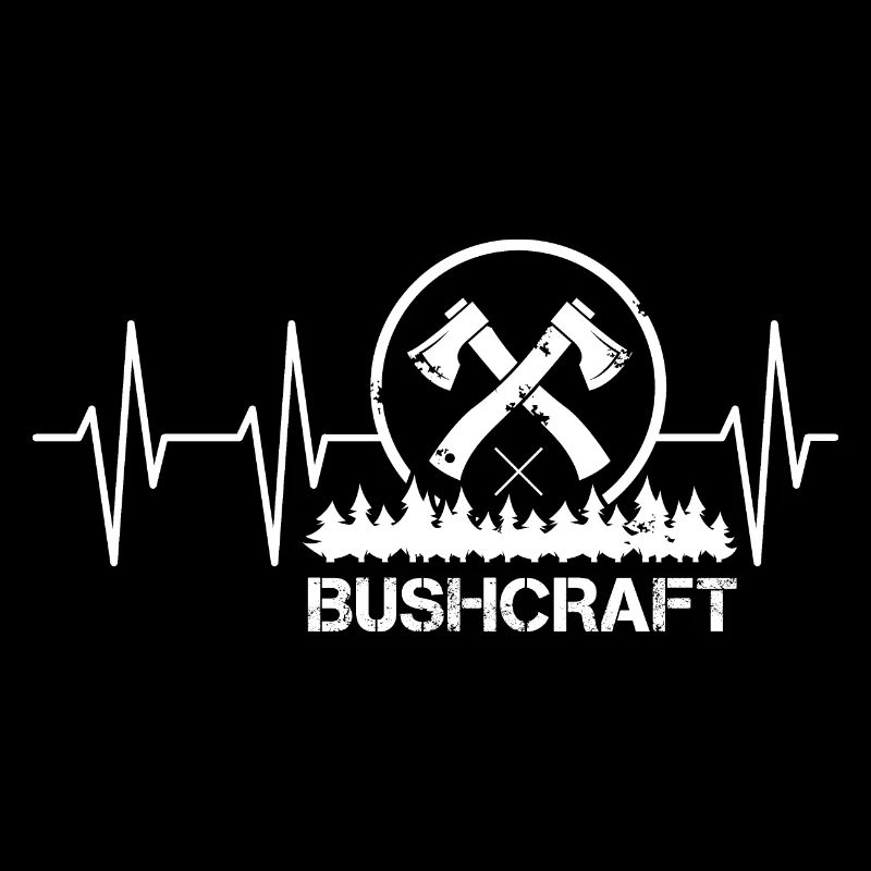 Bushcraft heartbeat icon pulse forest axe survival