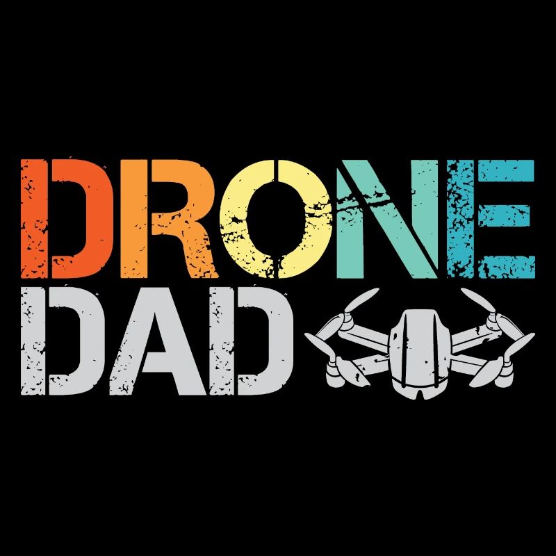drone dad retro vintage design drone flight icon