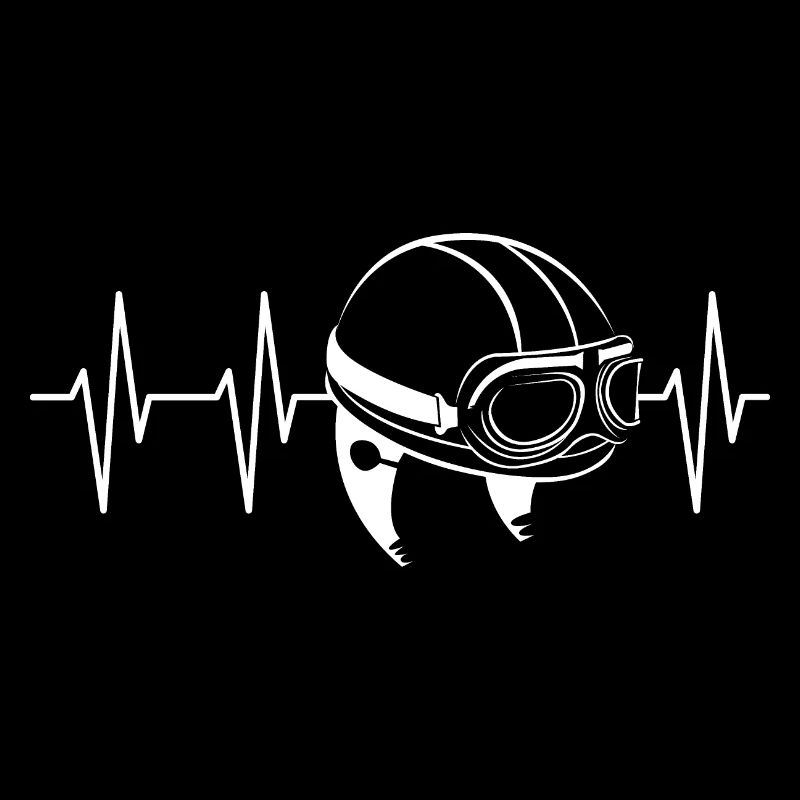Heartbeat Pulse Helmet Old Motorcycle Moped Ekg icon