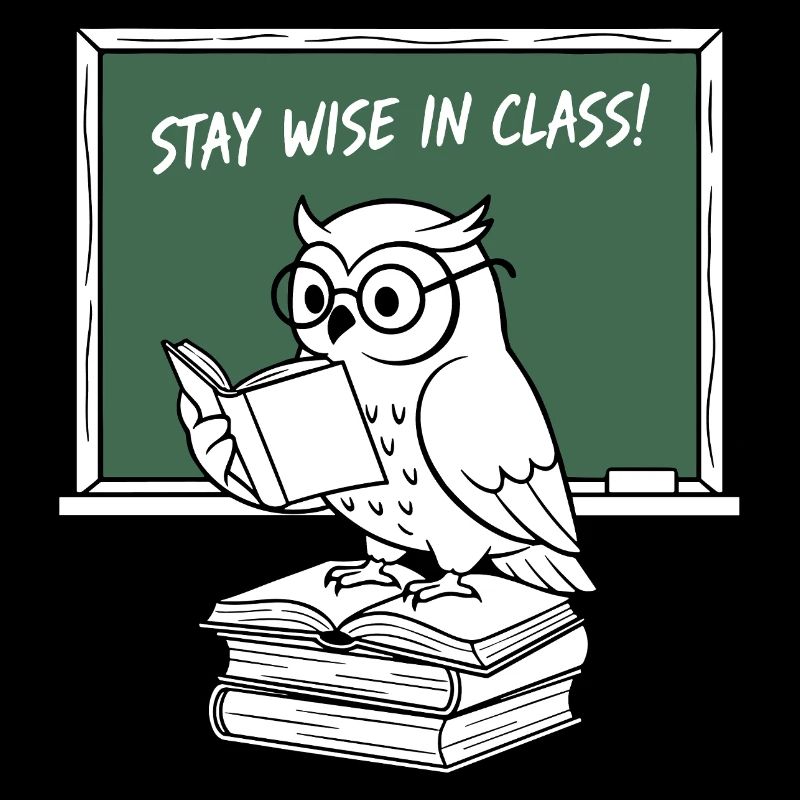 Wise owl reading in class