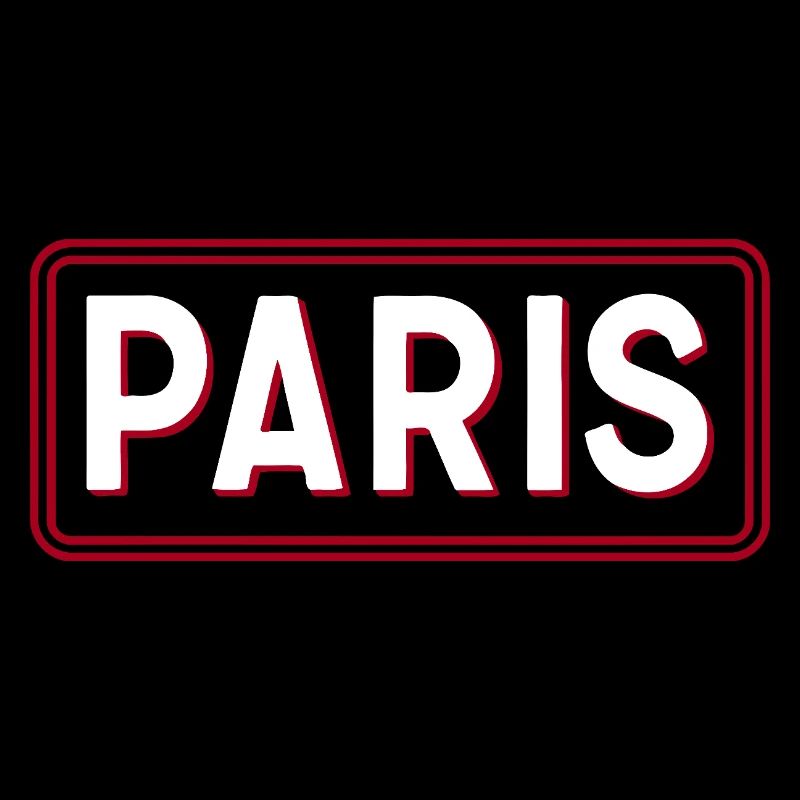 PARIS Retro 3D White and Red Typography