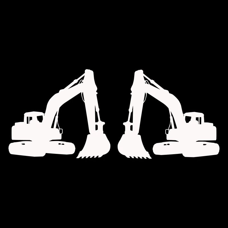 Doppel Bagger Silhouette