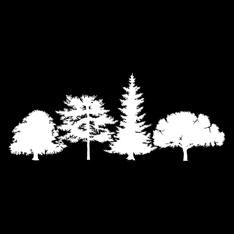 Tree Oak Birch Spruce Mixed Forest Symbol Logo icon