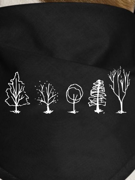 Five Tree Lineart Forest
