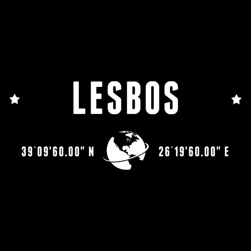 Lesbos Coordonnées Géographiques Stylisées