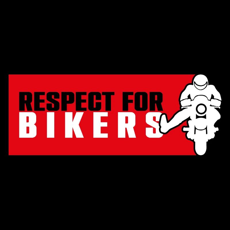 Respect Bikers on Red Background