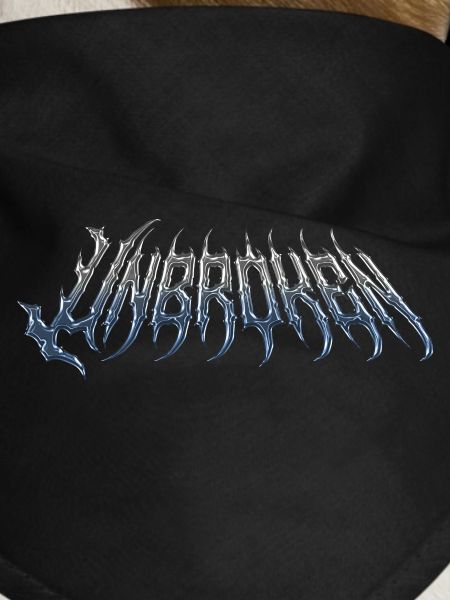 Unbroken - cold metal chrome text