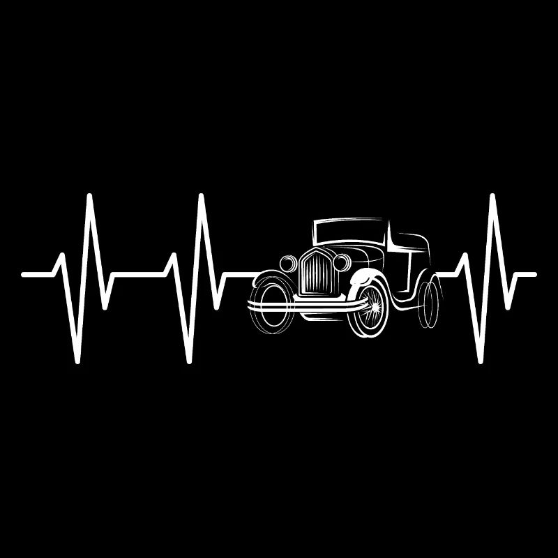 Oldtimer Symbol Herzschlag Auto Puls Klassiker