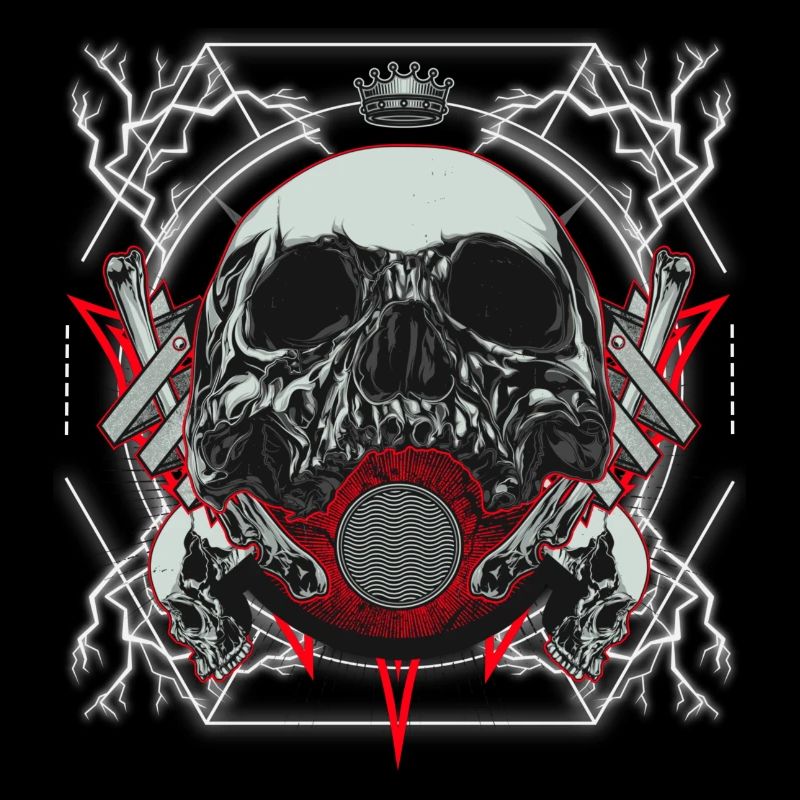 Schädel Kunstwerk mit Blitz