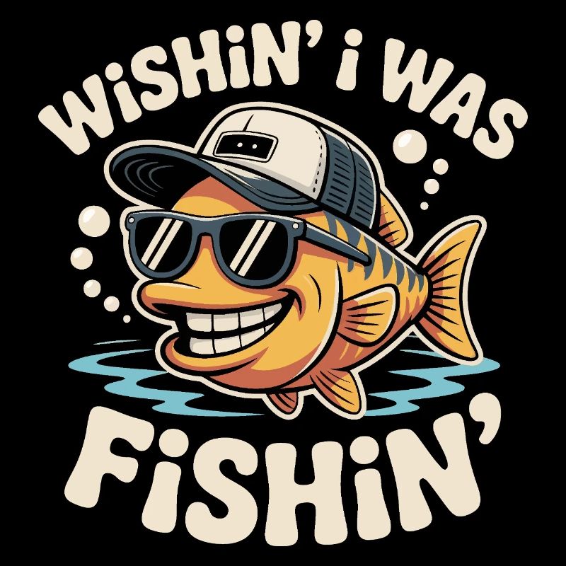 Lustiger Anglerfisch mit Sonnenbrille und Cap