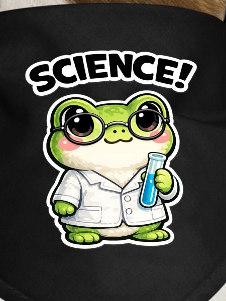 Science frog with glasses