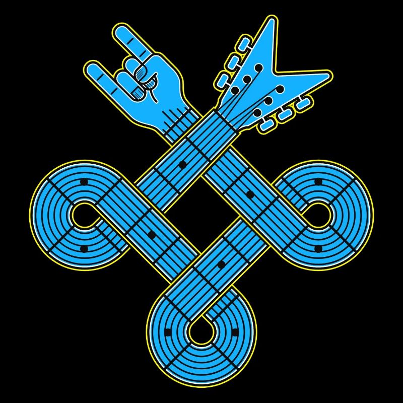 Neon Blue Guitar Knot Emblem