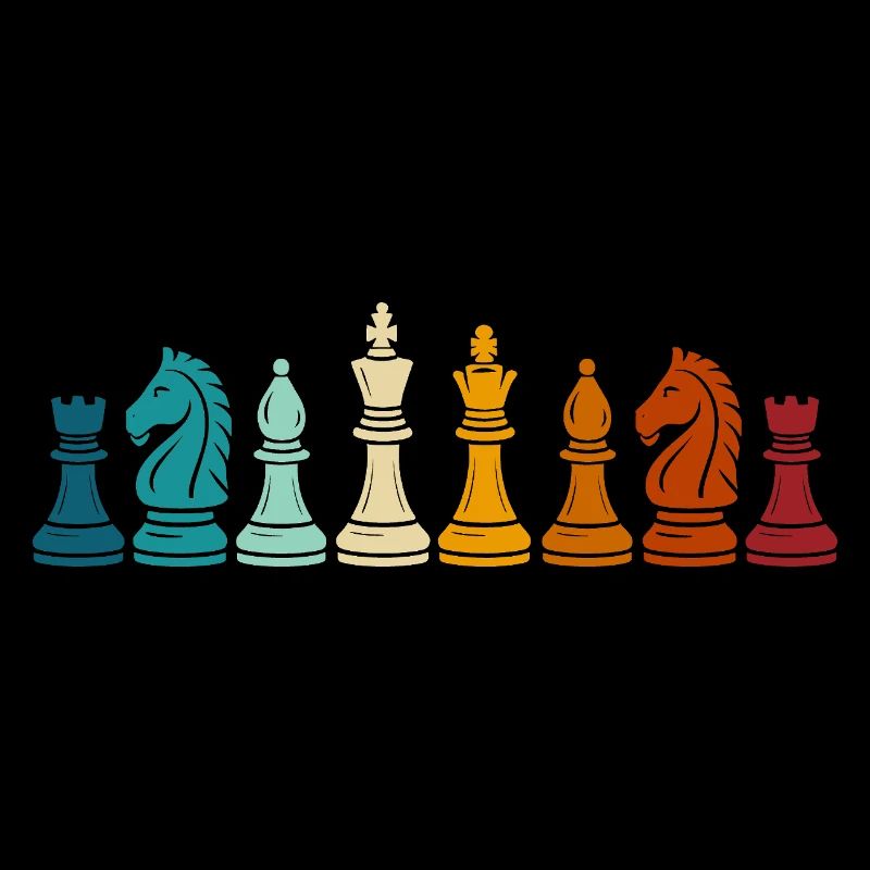 Rainbow Chess Game Pieces