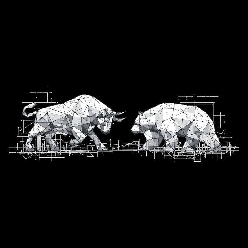 Bull & Bear : Bourse géométrique low-poly