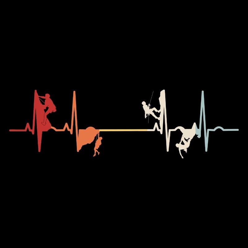 Alpinisme Retro Bouldering Mountain Climbing EKG Pulse