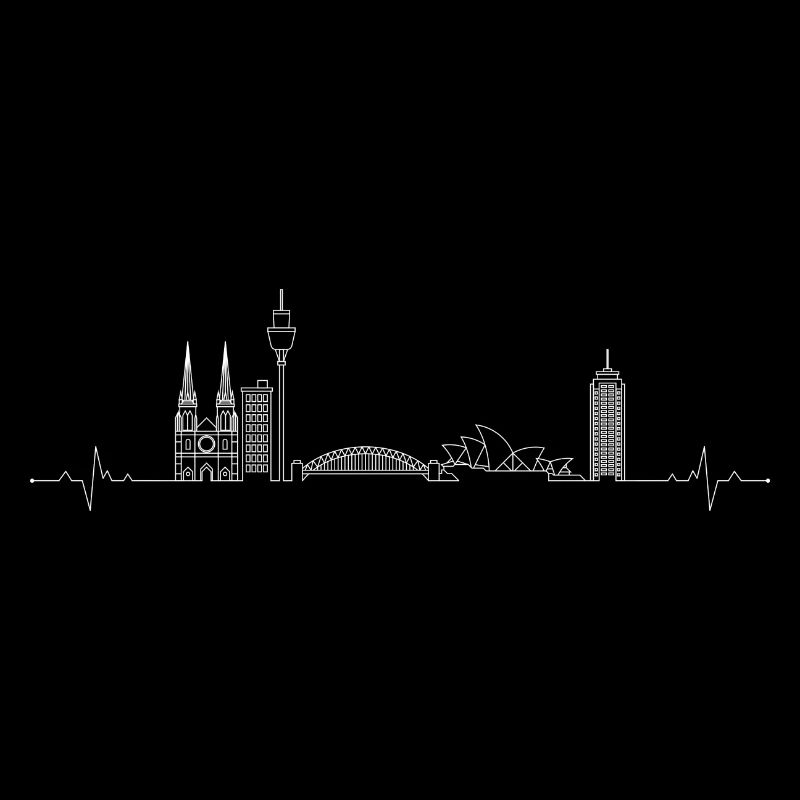 Dessin au trait City Pulse Skyline