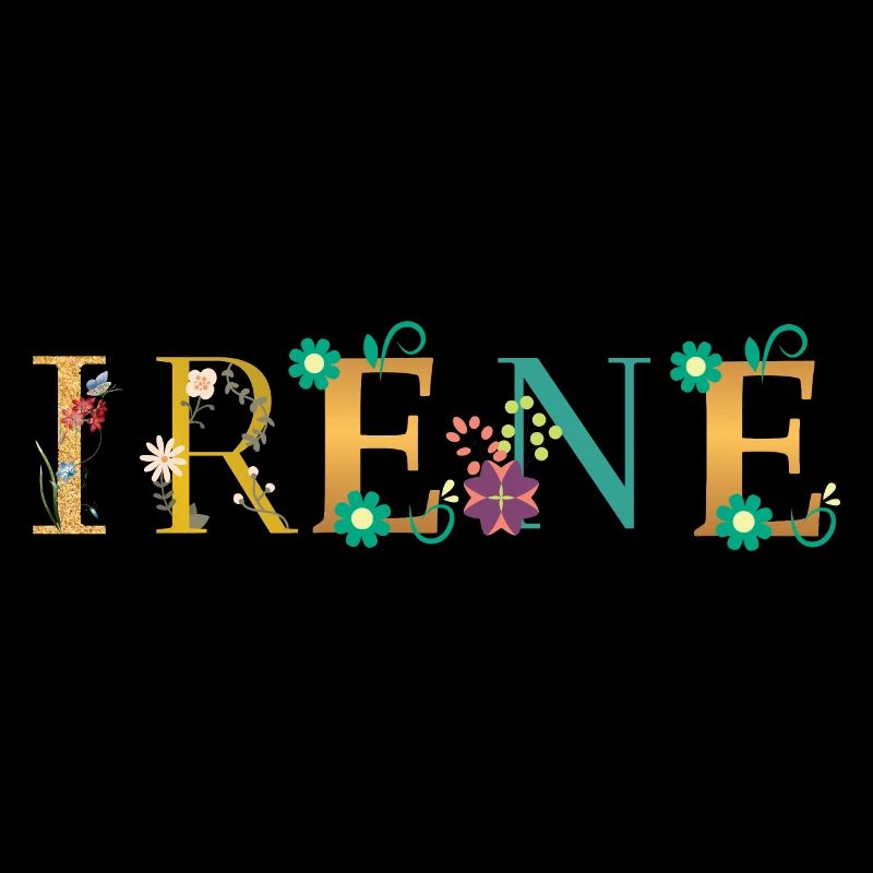 Nom IRENE Orné de fleurs