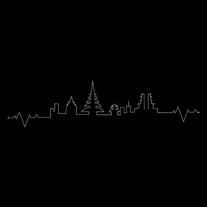 Continuous Skyline Line Art