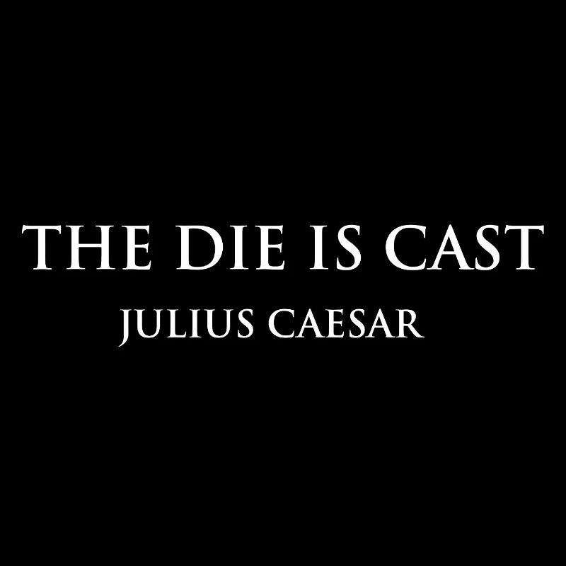 Le dé de César est un design de citation coulée