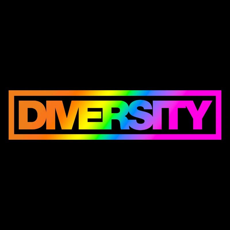 Typo Diversity Silhouette Rainbow