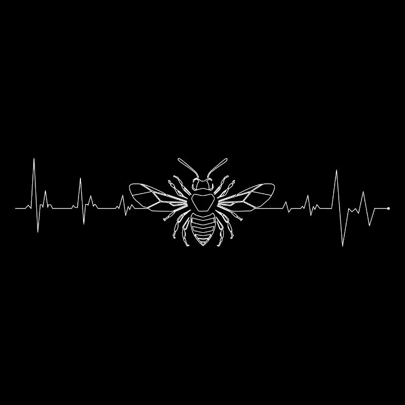 Bee Pulse Line Art