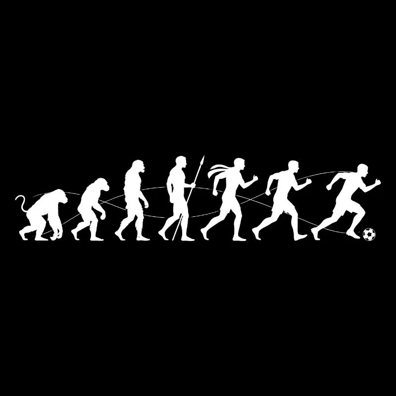 Evolution Running Silhouette to Football