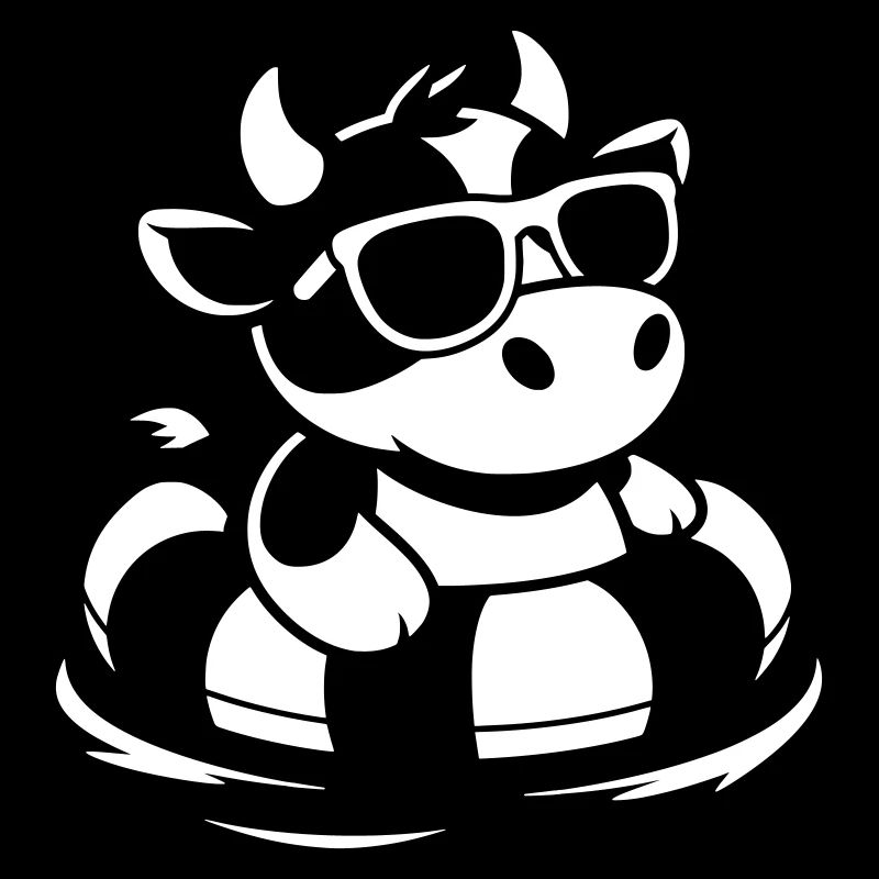 Vache cool dans un ring de nage