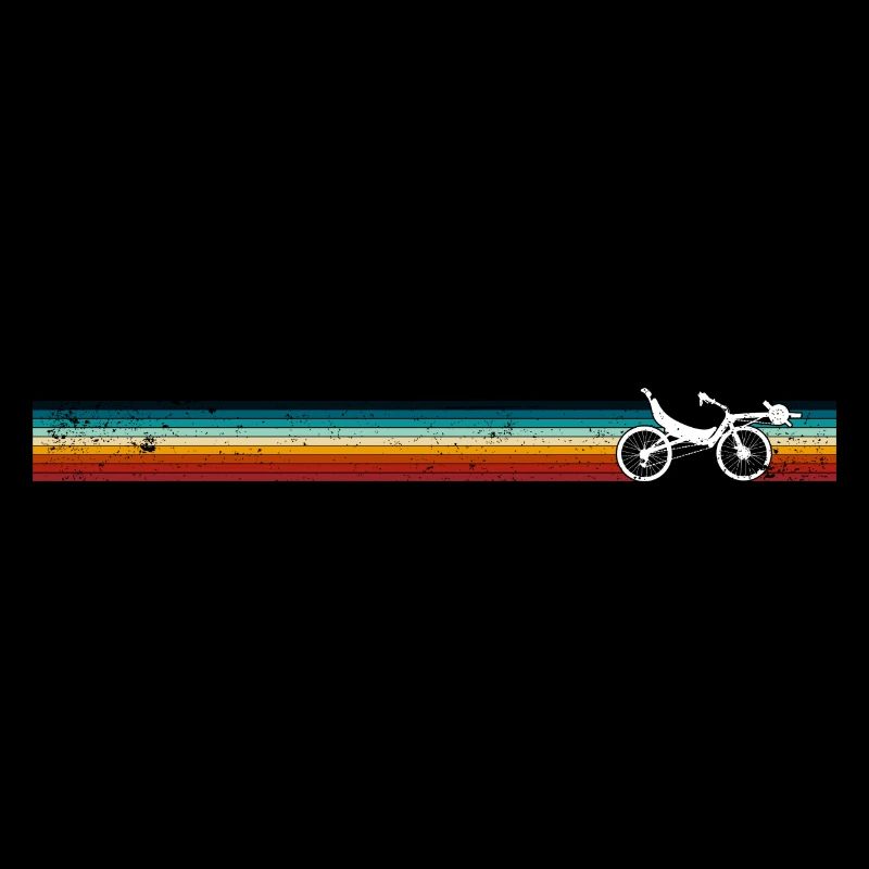 Retro Rainbow Stripes Bicycle Silhouette