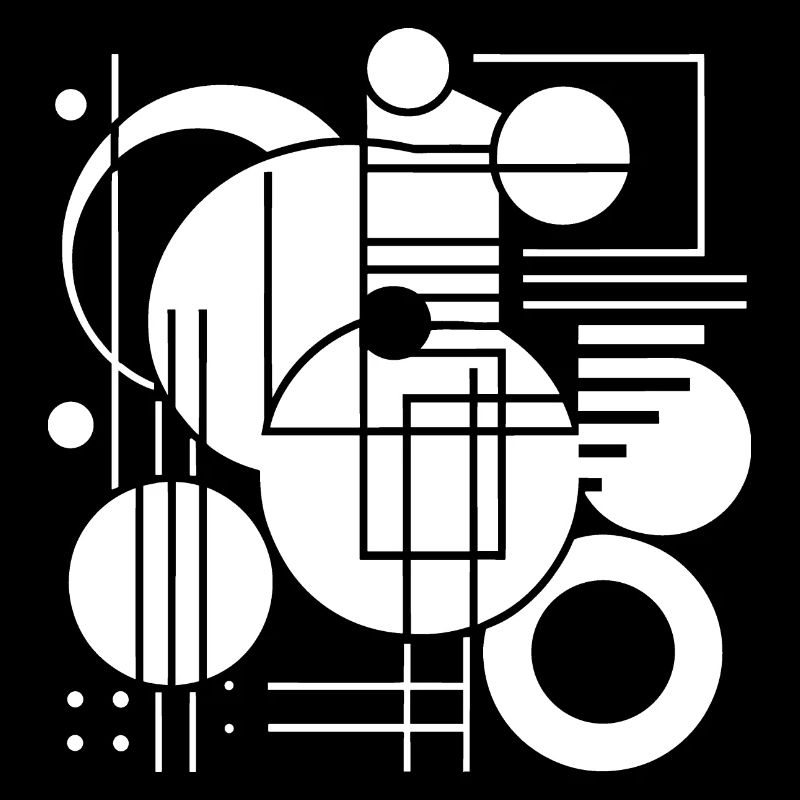 Geometric Black and White Pattern Print