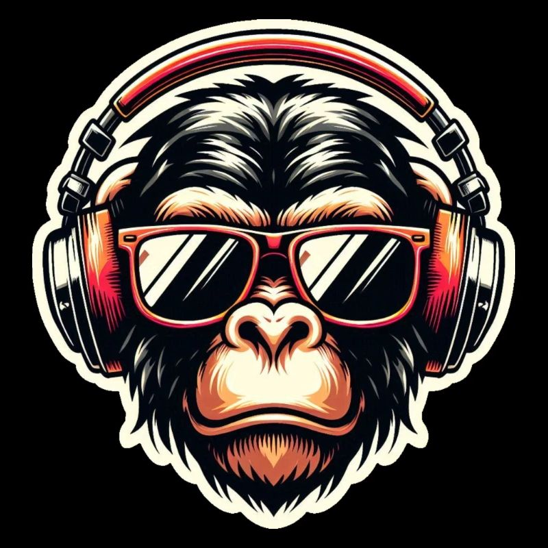 Affe Kopfhörer Brille