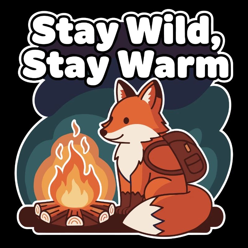 Restez sauvage, restez au chaud - Renard au feu de camp