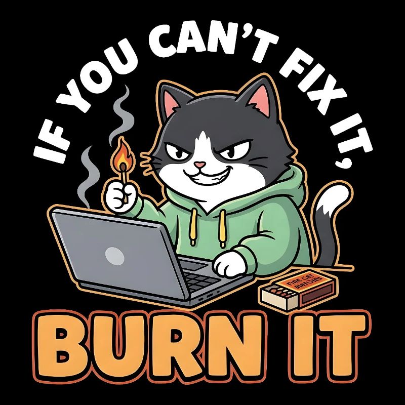 Burn It – Lustiger Spruch für Programmierer