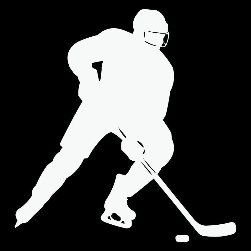 Silhouette du hockey sur glace dans le déroulement du jeu