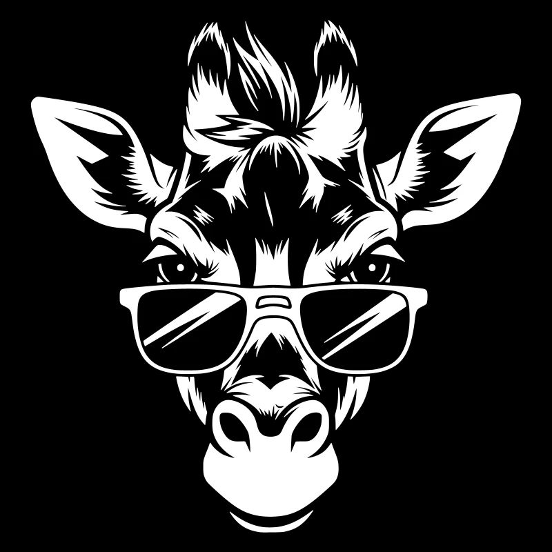 Tête de girafe cool avec des lunettes de soleil