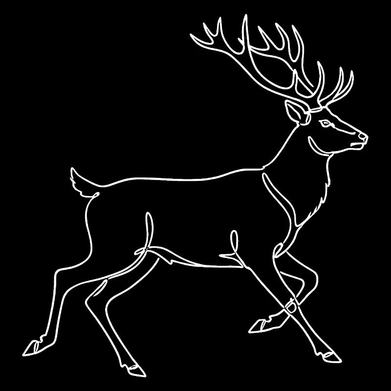 Minimalistische Hirsch Silhouette Geweih Rotwild