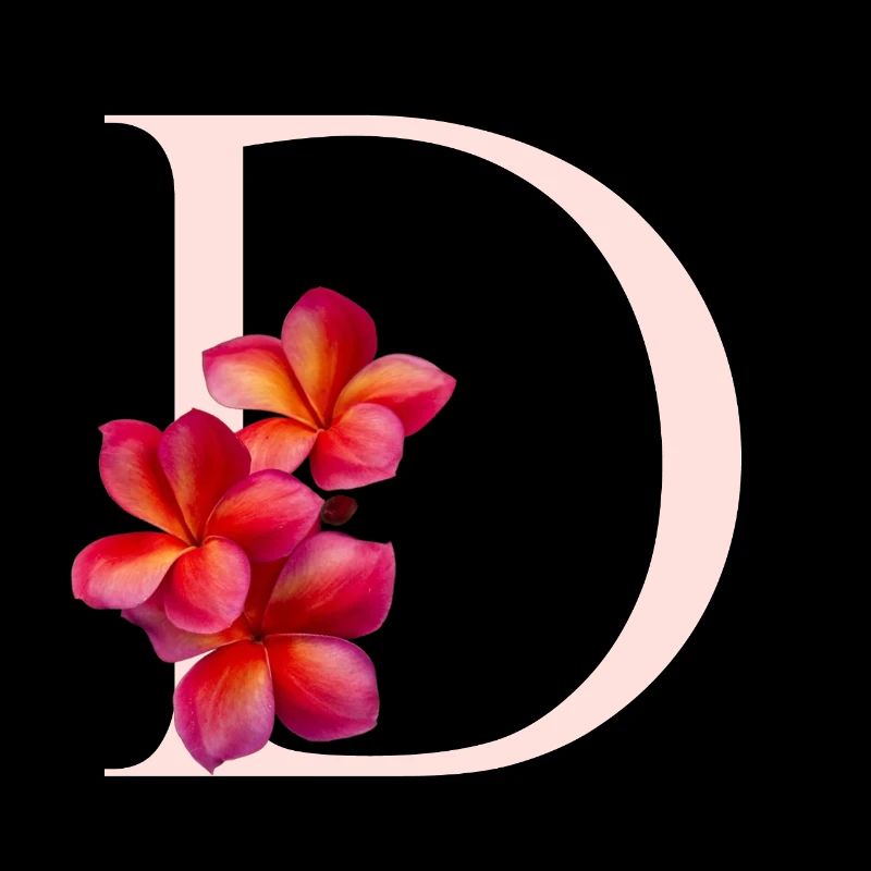 D Monogramm mit Frangipani