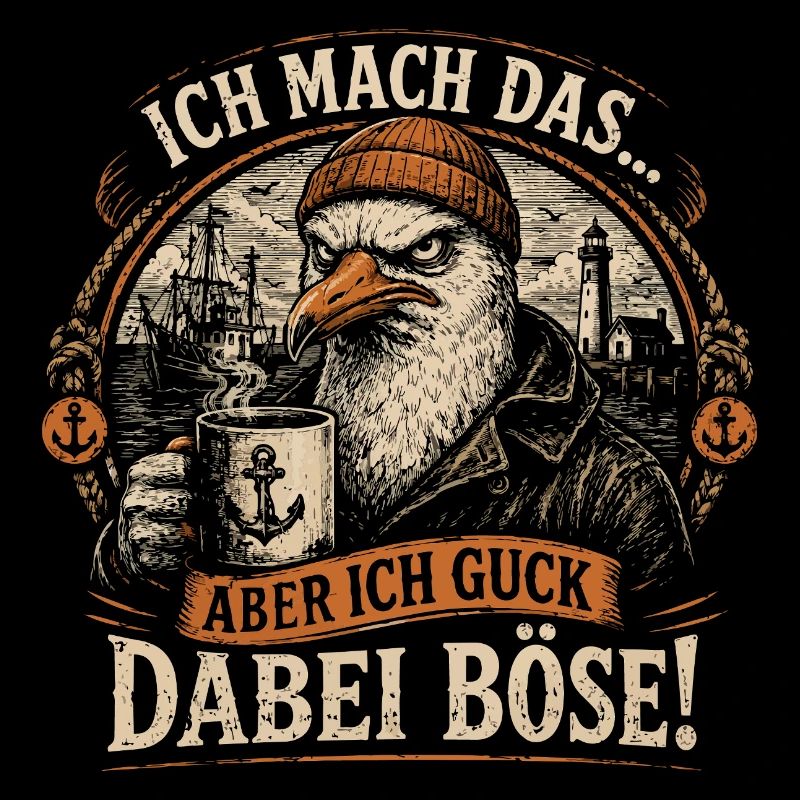 Ich mach das aber ich guck dabei böse Möwe Kaffee 