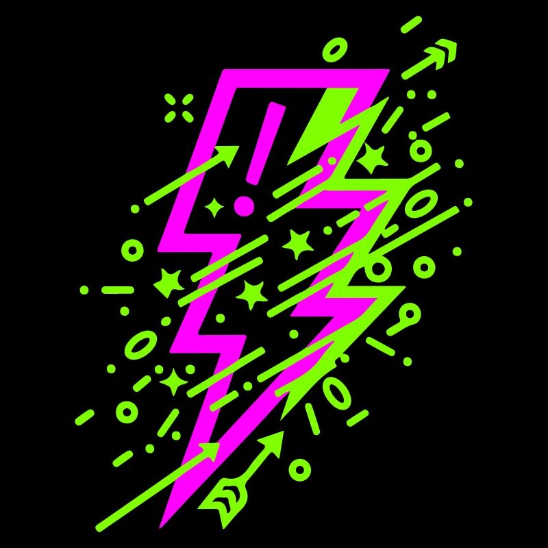 Lebendige kosmische Blitze in Neon