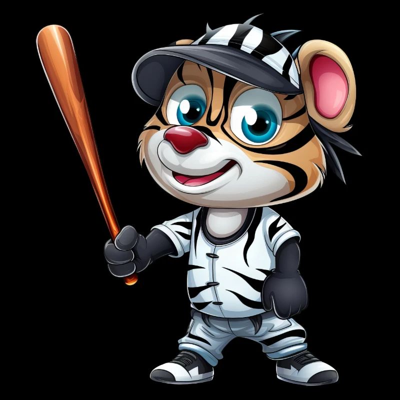 Zebra Baseballspieler Dynamisch