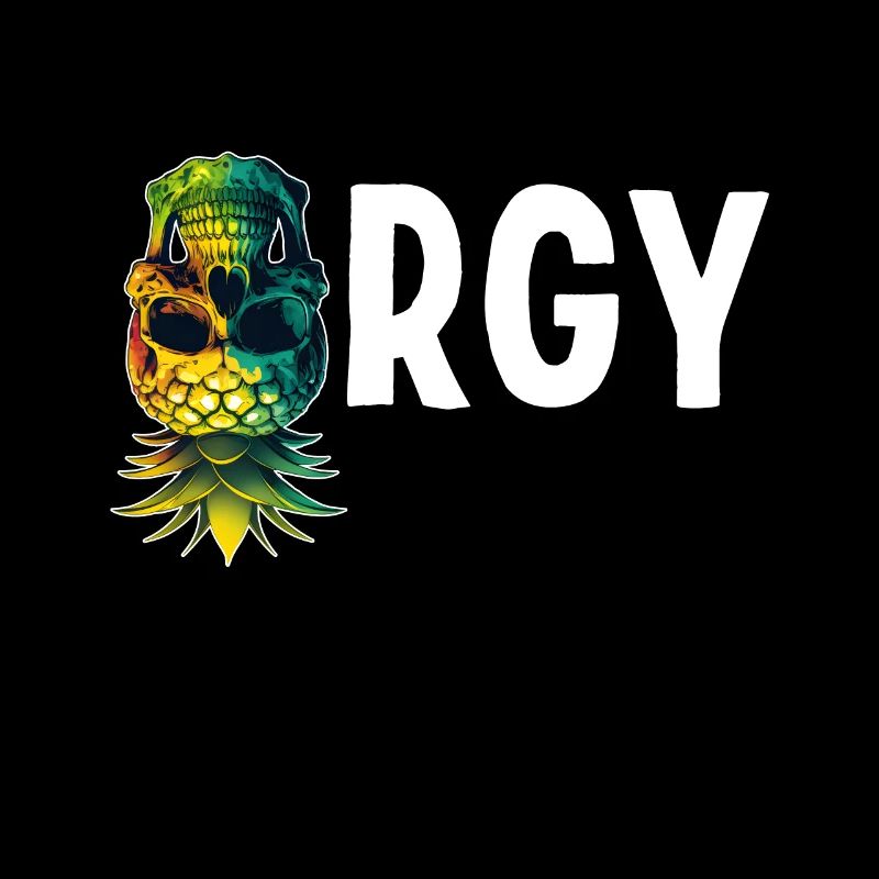 Orgy Upside Down Pineapple Skull Swinger Swinging