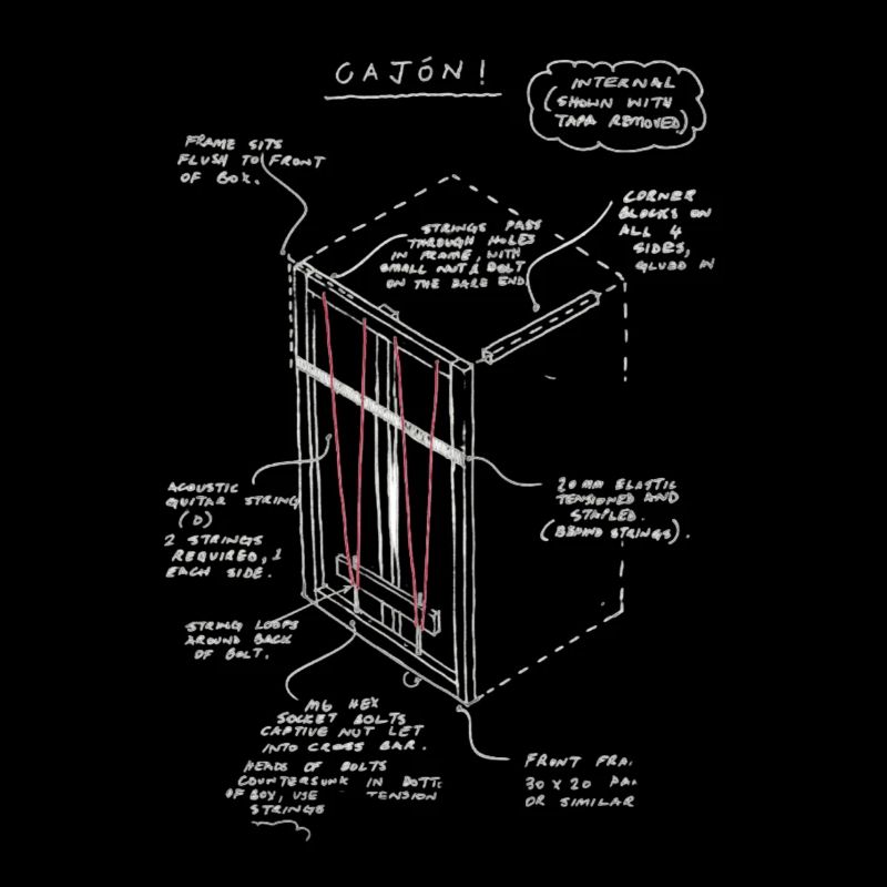 Cajon Box Drum Instrument Peruvian Cajon