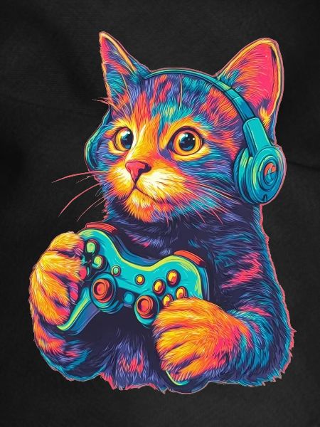 Funny Cat Gaming Gamer